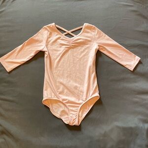 Kids Pink Long Sleeve Dance Leotard
